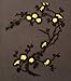 Two Asian Cherry Blossom Sakura Flower Iron on Embroidered Appliques Patch Japanese Chinese (Black,Gold)