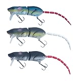 Proaovao Fishing Lures Topwater Bass Lures Multi Jointed Mice Swimbait Hard Artificial Rat Freshwate