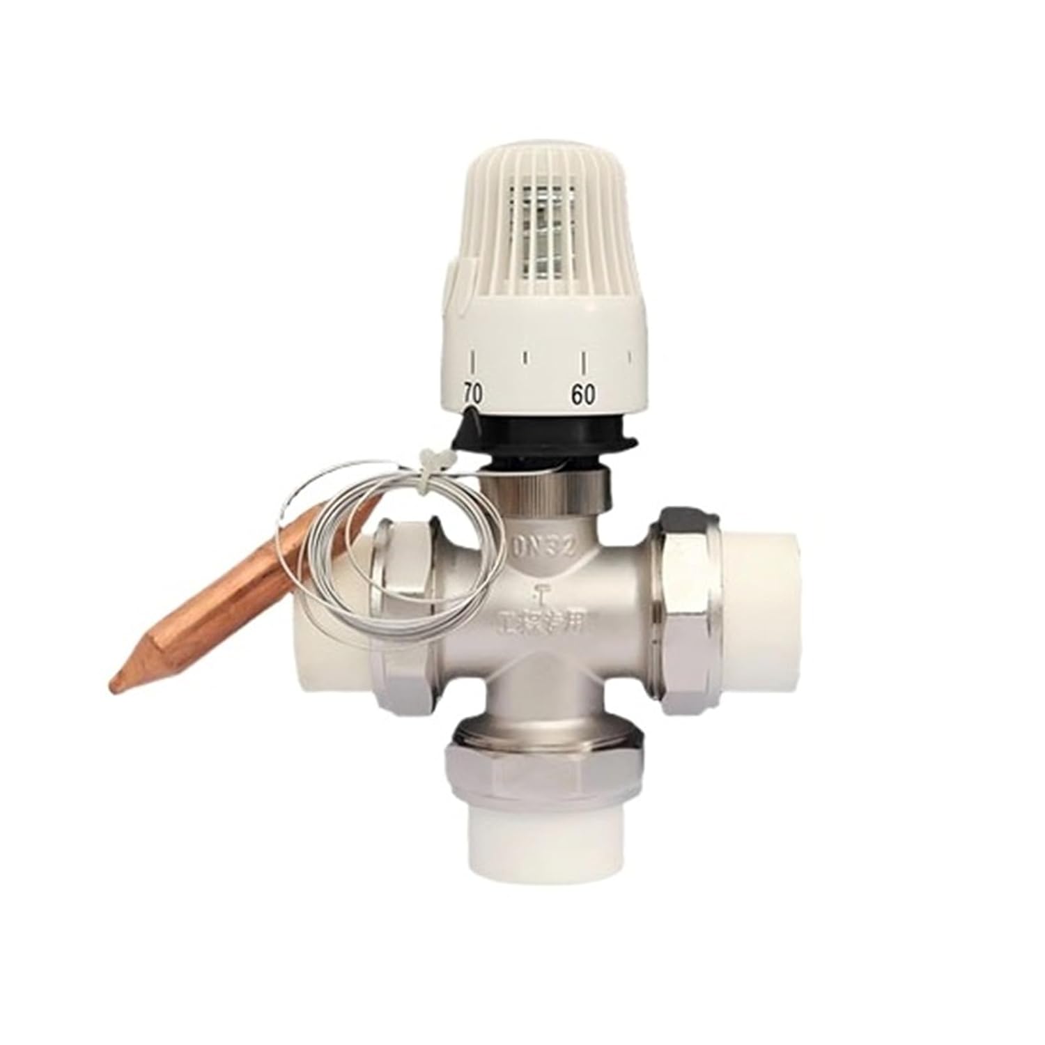 20-70 ℃ Control Floor Heating System Thermostatic Radiator Valve M30*1.5 Remote Controller 3 Way Valve(Light Yellow)