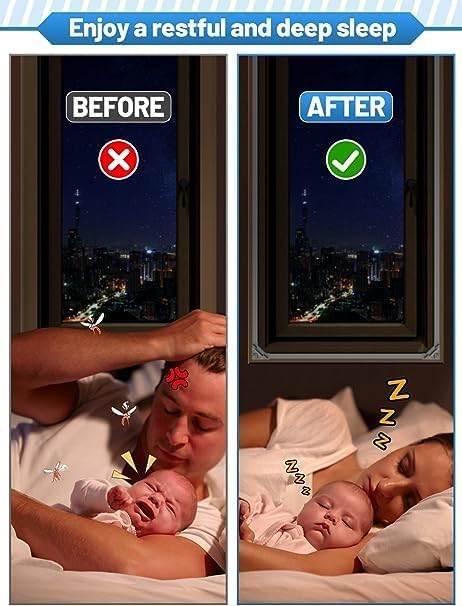 Image of Mosquito Net for Window (Size - 120cm X 135cm) Colour - White DIY Upgraded Net for Windows Perfact Size Pre-Stitched Window Net for Home Ready to Use Removable Mesh for Windows