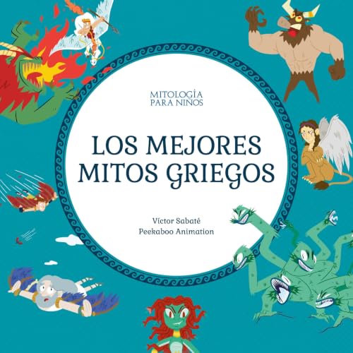 Diseño de la portada del título Los mejores mitos griegos