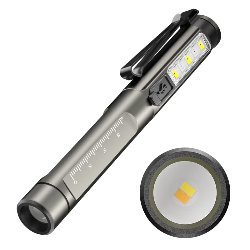 Pinterna médica de diagnóstico, luz recargable de la antorcha de la pluma, linterna LED reutilizable con batería incorporada, medidor de pupila para médico, enfermera, emergencia