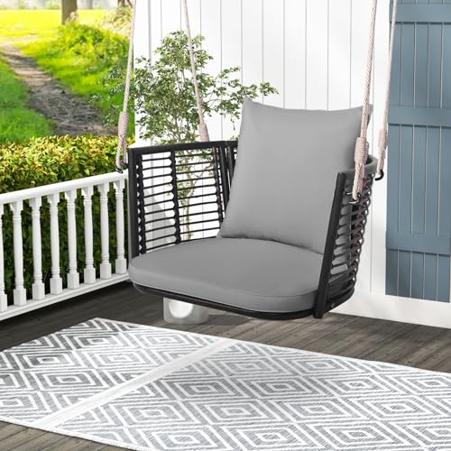 Image of Tangkula 2 Pack Outdoor Hanging Porch Swing with Cushions, Single Person