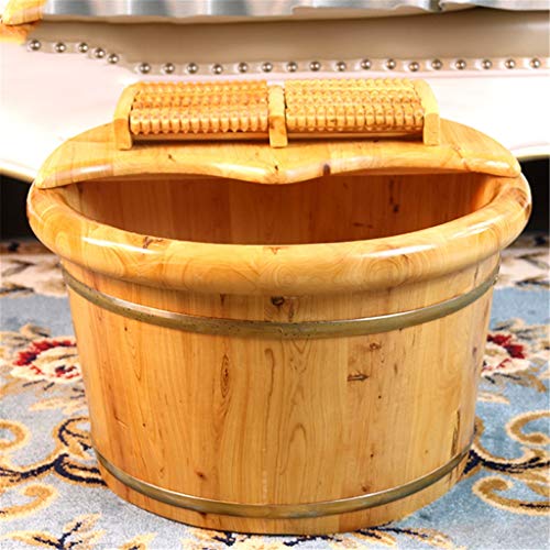Bain de pieds en cèdre naturel avec couvercle pour votre routine détente