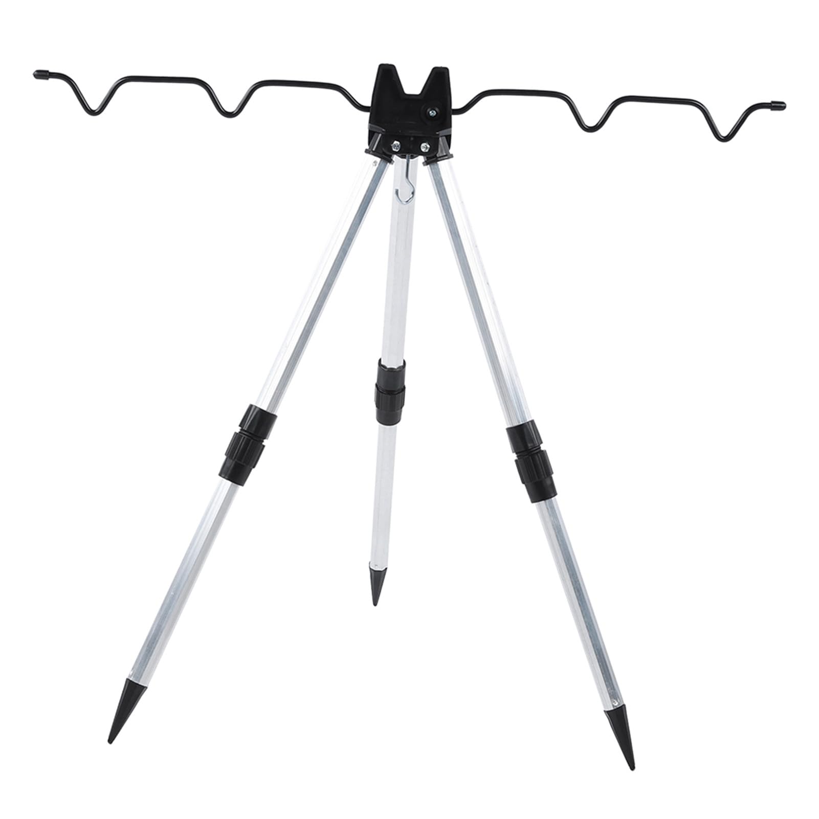 FISHING POLE TRIPOD BRACKET STAND, ALUMINUM ALLOY PORTABLE FOLDING ROD HOLDER FOR OUTDOOR FISHING