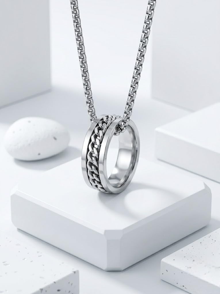 necklace for men | silver ring locket for men-picture-53