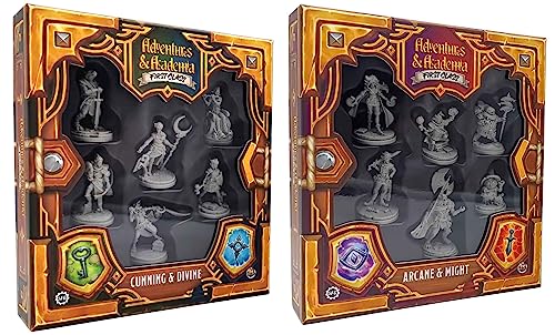 Steamforged Adventures & Academia First Class Miniatures Bundle: Cunning & Divine and Arcane & Might (2 Items)