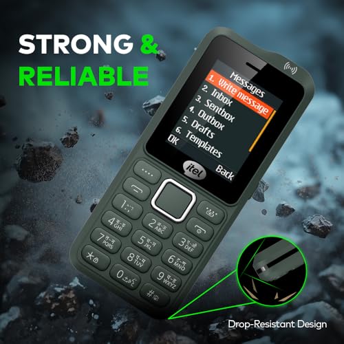Image of Itel Kingsignal Keypad Mobile Phone | Stronger Signal |1500 mAh 33 Days Standby Super Battery | Type C Charger | KingVoice | Wireless FM with Recording | Auto Call Recording |Kevlar Texture|ArmyGreen