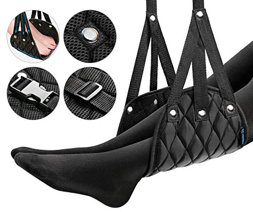 HOKEKI Portable Travel Airplane Footrest - Foot Hammock Made with Premium Foam