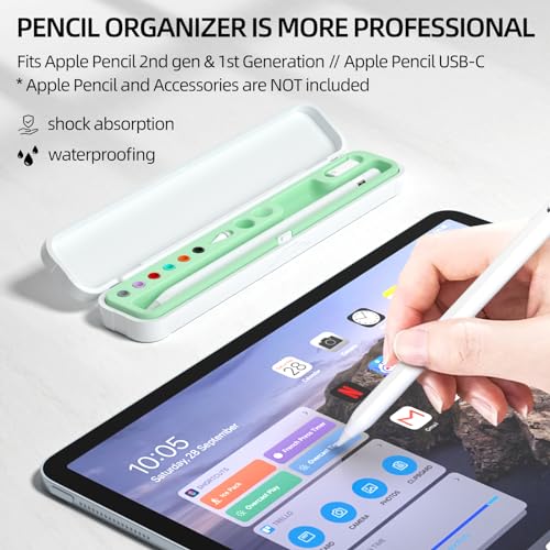 Image of AZF Hard PC&Silicone Magnetic case for Apple Pencil case(Apple Pencil Pro /2nd Gen /1st / (USB-C) and Samsung Galaxy S-Pen Series Pencil Protection Carrying Case. (Mint)