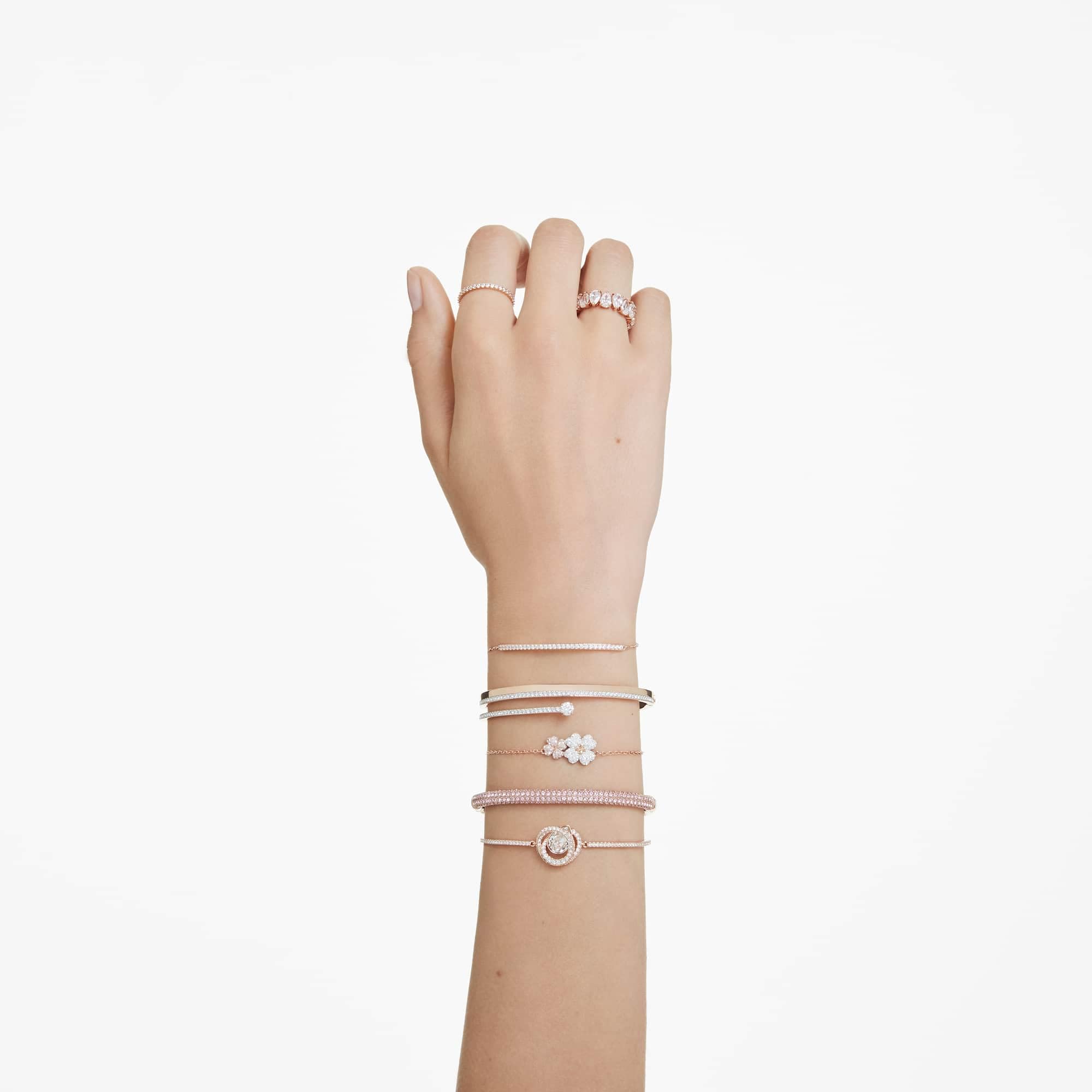 Swarovski Matrix Vittore anillo, cristales blancos talla redonda