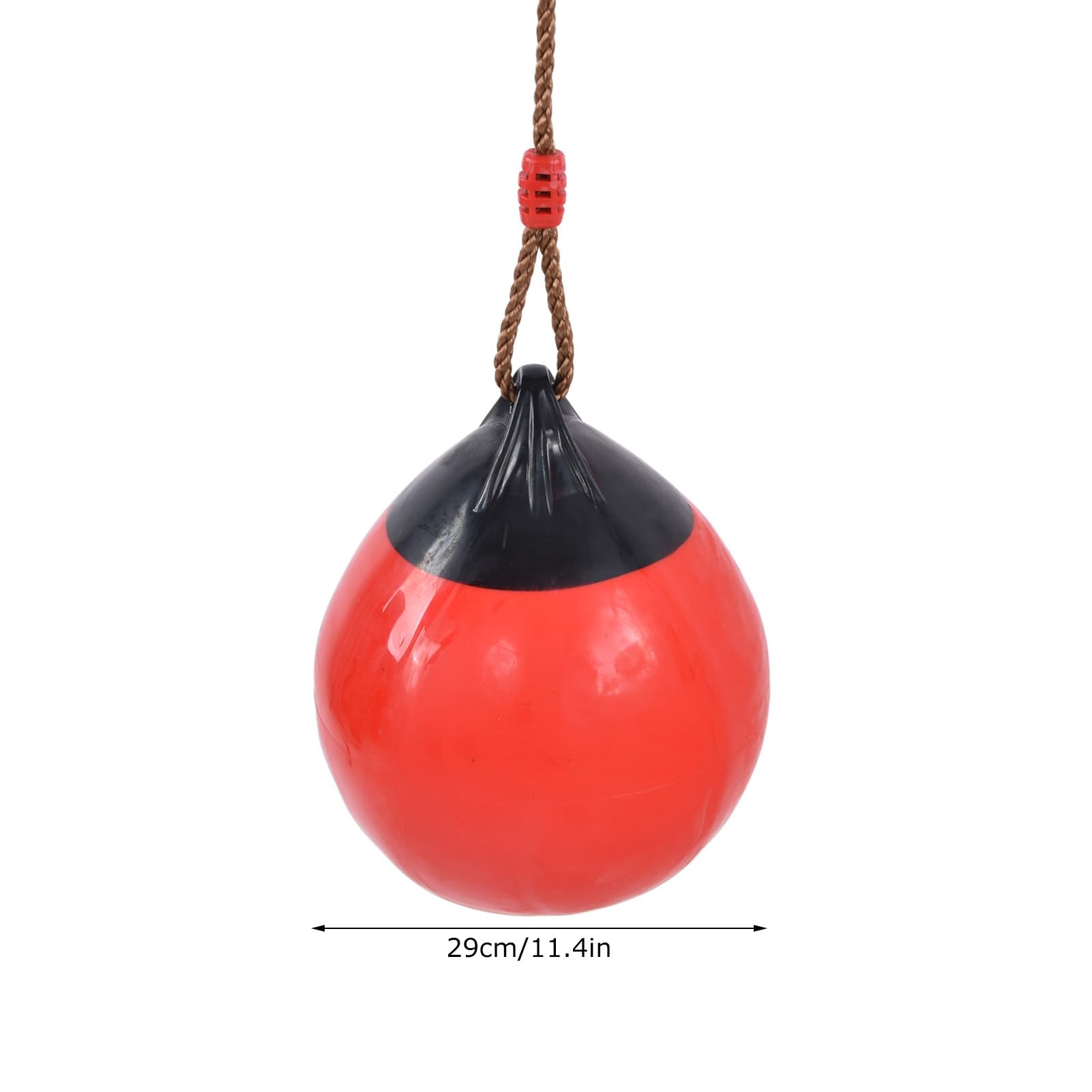 Balón inflable rojo de 29 cm, asiento colgante con cadena de cuerda y juguete resistente para niños, perfecto para uso en interiores y exteriores, patio trasero, jardín y parque