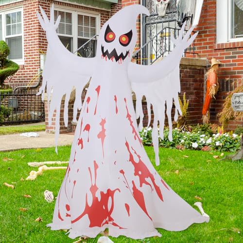 Image of GOOSH 8.2 FT Giant Halloween Inflatable Ghost - Outdoor Blow Up Yard Decoration with Bright LED Lights, Weather-Resistant, Fast Inflation, Great for Party Garden Lawns