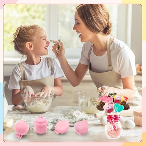 Miniatura 3 de Hingtai Juego De 4 Moldes Redondos Con Forma De Corazón Para Cupcakes, Mini Moldes Para Cake Pops, Accesorios Fáciles De Hornear, Regalos Ideales Para La Cocina Infantil