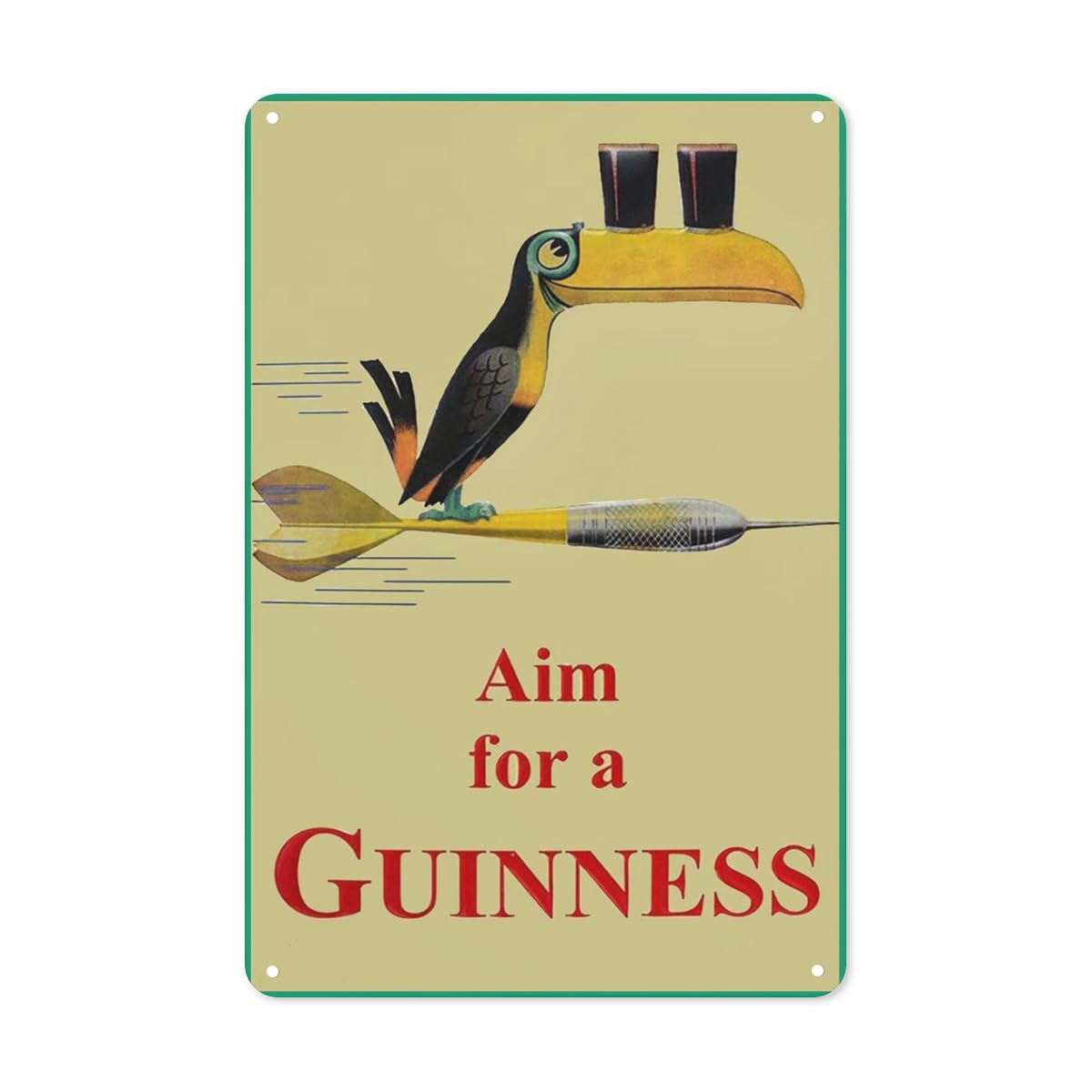 Aim for A Guinness Vintage Decor Sign Tin Signes_12"x16"