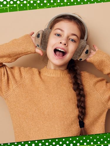 Image of Fourluoo Winter Earmuff for Kid | Winter Furry Knitted Ear Warmers for Boys Girls, Soft Plush, Outdoor Cold Weather Warm Comfortable Headband