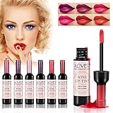 6 Colors Wine Lip Tint, Wine Lipstick, Matte Lipgloss Set Wine Bottle, Long Lasting Waterproof Liquid Lip Stain, Girls Women Gift Set