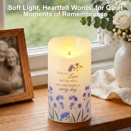 Image of Homemory Memorial Candle Bereavement Sympathy Gifts for Loss of Loved One, Real Wax LED Candle with Remote Memorial Gifts for Loss of Mother Loss of Father in Memory of Loved One Remembrance Gift