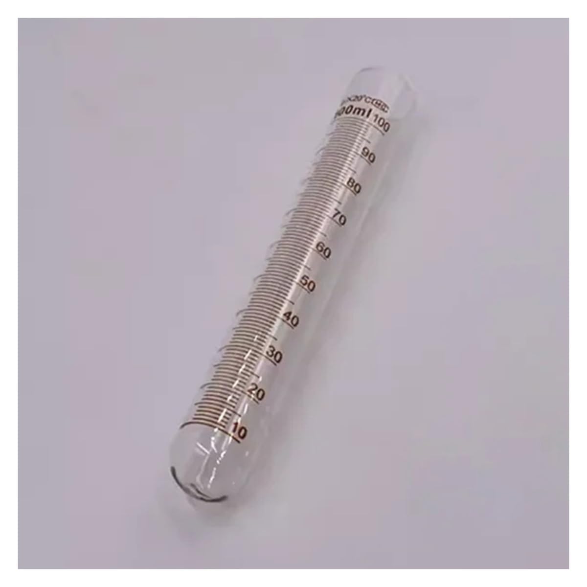 Tubo de ensayo de vidrio graduado de boca plana y fondo redondo, resistente a altas temperaturas, 5 ml, 10 ml, 15 ml, 20 ml, 25 ml, 30 ml, 50 ml y 100 ml, 10 unidades(100ml 10PCS)