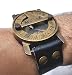 Maritime Steampunk - Orologio da polso con bussola in ottone con cinturino in pelle, colore: Nero