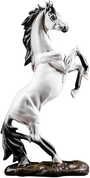 better us Horse Statue Figurines - Resin Standing Fighting Horse Sculpture Home Office Decoration Tabletop Decor Ornaments White