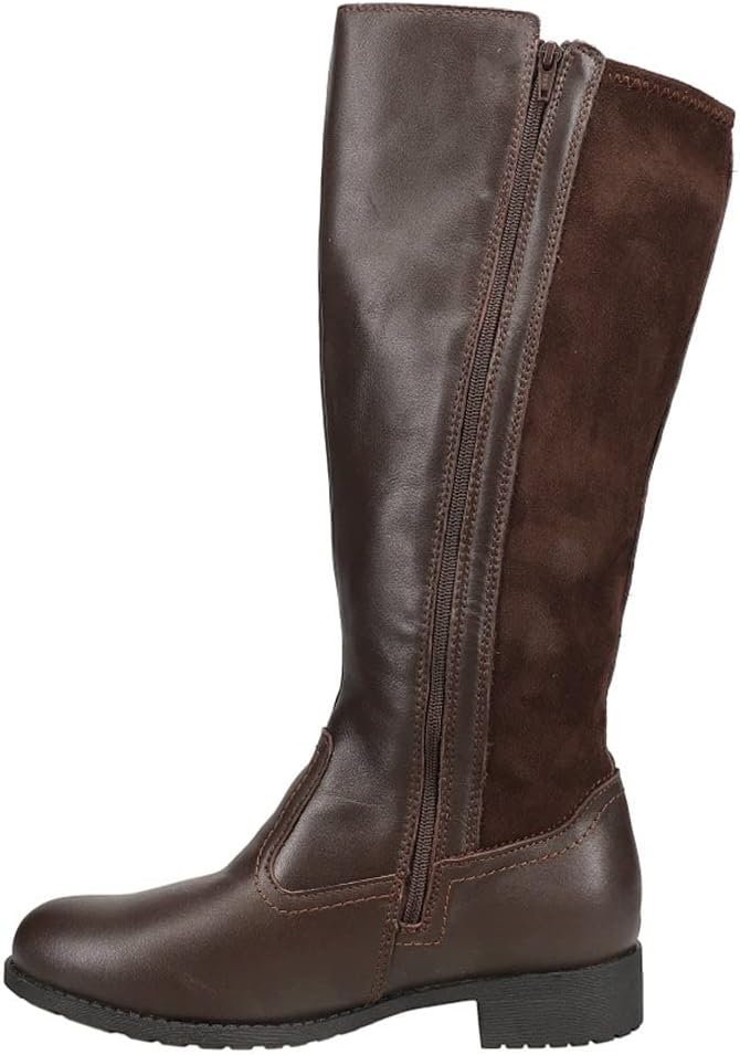 Propet Women's Charlotte Riding Boot, Bronco Brown/Suede, 6.5 W US