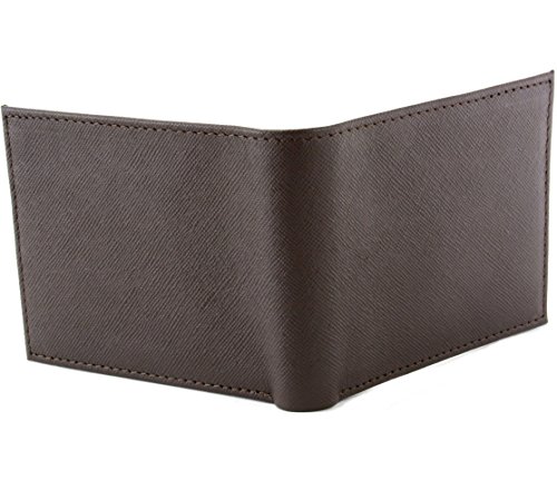 Hammer Anvil Men's RFID Blocking Center Flip Bifold Wallet Crosshatch Brown