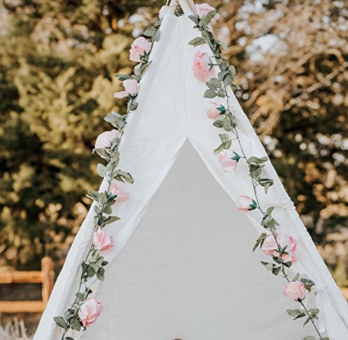 Amkun, ghirlanda vintage artificiale con fiori di