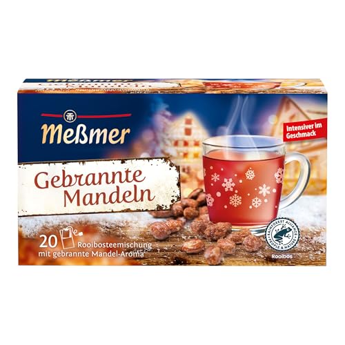 Meßmer Gebrannte Mandeln | Rooibosteemischung mit gebrannte Mandel-Aroma| 20 Teebeutel | Vegan | Glutenfrei | Laktosefrei
