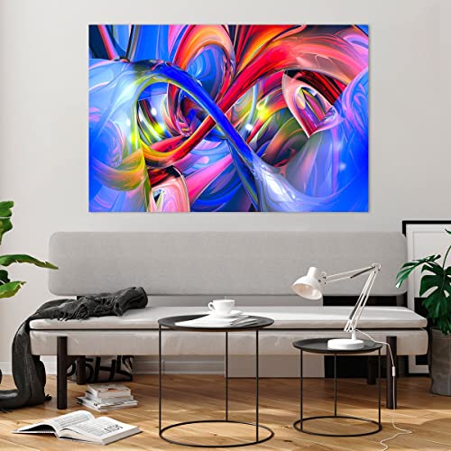 Image Tableau en Verre 120x80cm | Graphisme Abstrait Coloré Horizontal