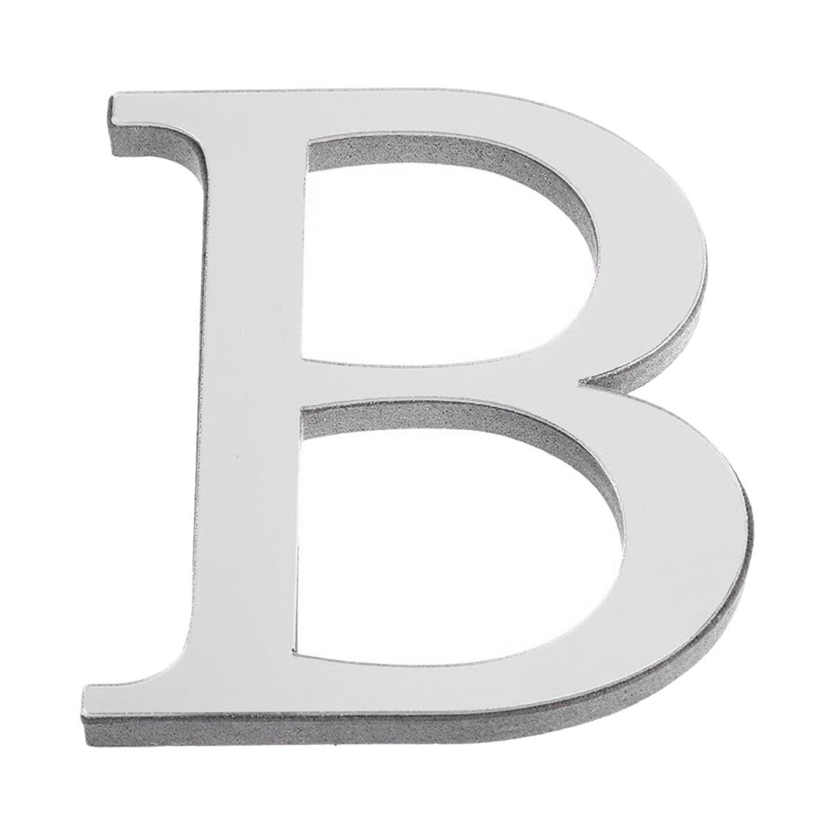 Adhesivos de pared acrílicos autoadhesivos con letras del alfabeto, 30 cm, pegatinas de espejo 3D para decoración del hogar, color plata, B