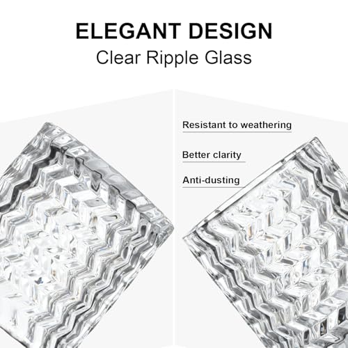 Image of 3 Pcs Clear Ripple Fitter Opening Lighting Fixture Replacements, E26 Base 1-5 /8 Inch Fitter Glass Shades Cover for Ceiling Fan Light Wall Light and Pendant