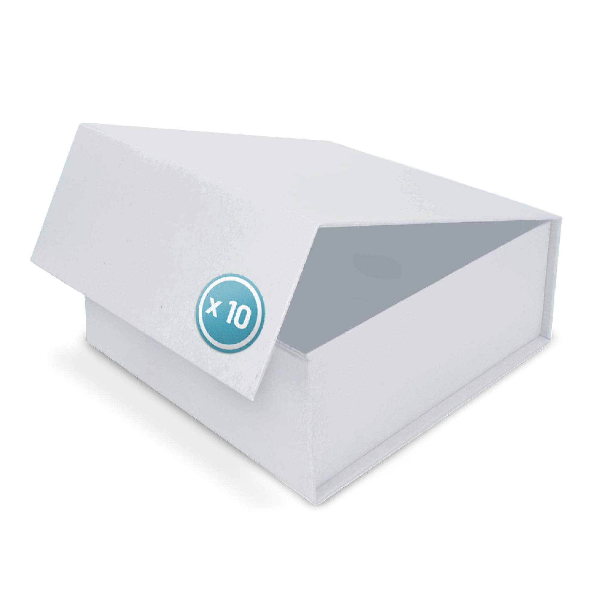 Geschenk-Box mit Deckel | 20 x 20 x 12 cm (10er Pack) | Geschenk-Karton mit Magnet-Verschluss | Perfekt für Geburtstag, Hochzeit, Weihnachten, Geburt | Geschenk-Verpackung in Weiß
