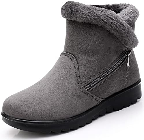 Hsyooes Winterschoenen voor dames, winterlaarzen, sneeuwlaarzen, warm  gevoerd, comfortabele schoenen, A grijs, 42 EU : Amazon.nl: Kleding,  schoenen \u0026 sieraden