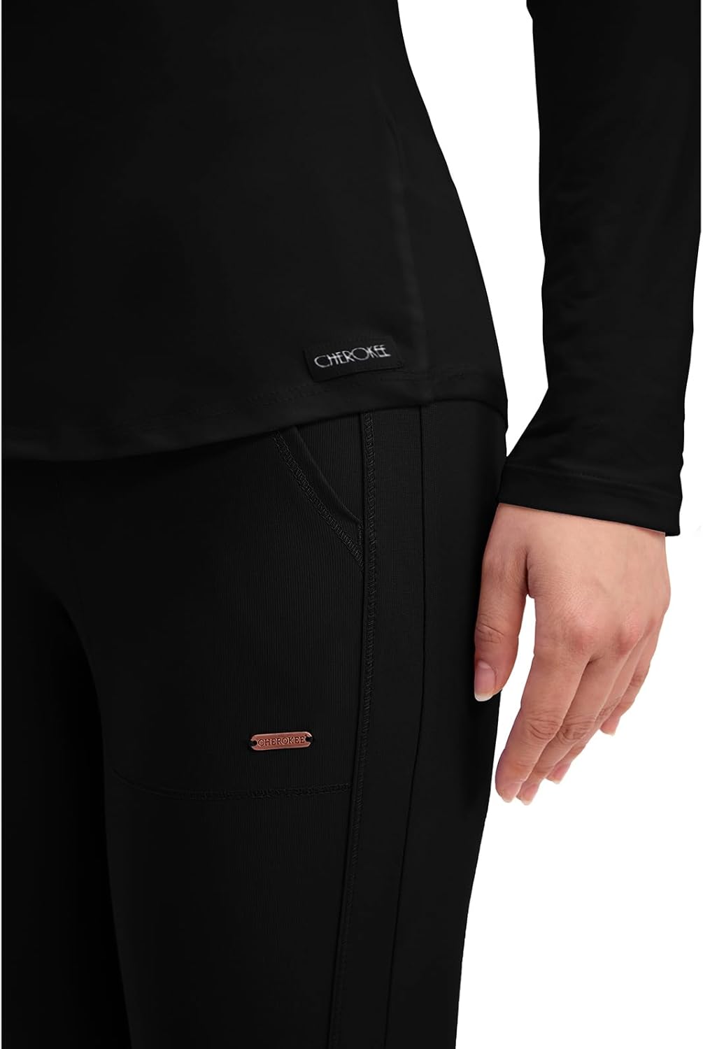 Cherokee Underscrub Long Sleeve Women’s Knit Tee Nursing Underscrubs Crew Neck Layering Top for Women - CK773 - Image 3