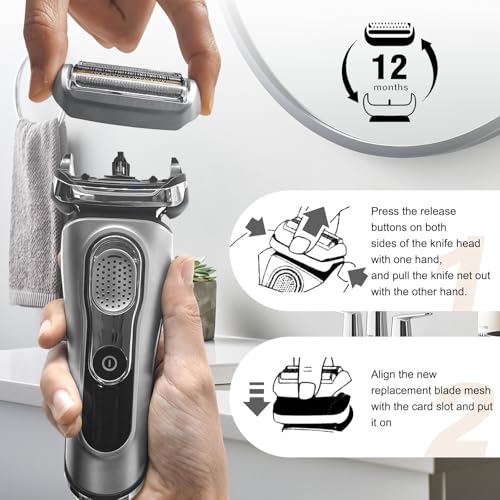 Image of Series 9 94M Electric Shaver Replacement Head: Replacement Heads for Braun Series 9 S9 and 9 Pro Shavers 9290cc 9291cc 9370cc 9293s 9385cc 9390cc 9330s