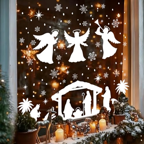 Whaline Christmas Angel Nativity Clings