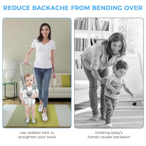 Image of SNOWIE SOFT Toddler Walking Harness Walk Learning Support for Age 7-24 Month, Breathable Mesh Baby Walker with Adjustable Shoulder Straps, Padded Grip Handle, and Open Crotch Design