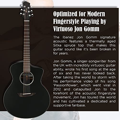 Ibanez JGM5-BSN Jon Gomm – Guitare Acoustique - Les Beatles, Paul McCartney, John Lennon, RIngo Starr, George Harrison Ibanez JGM5-BSN Jon Gomm - Guitare Acoustique – Image 3