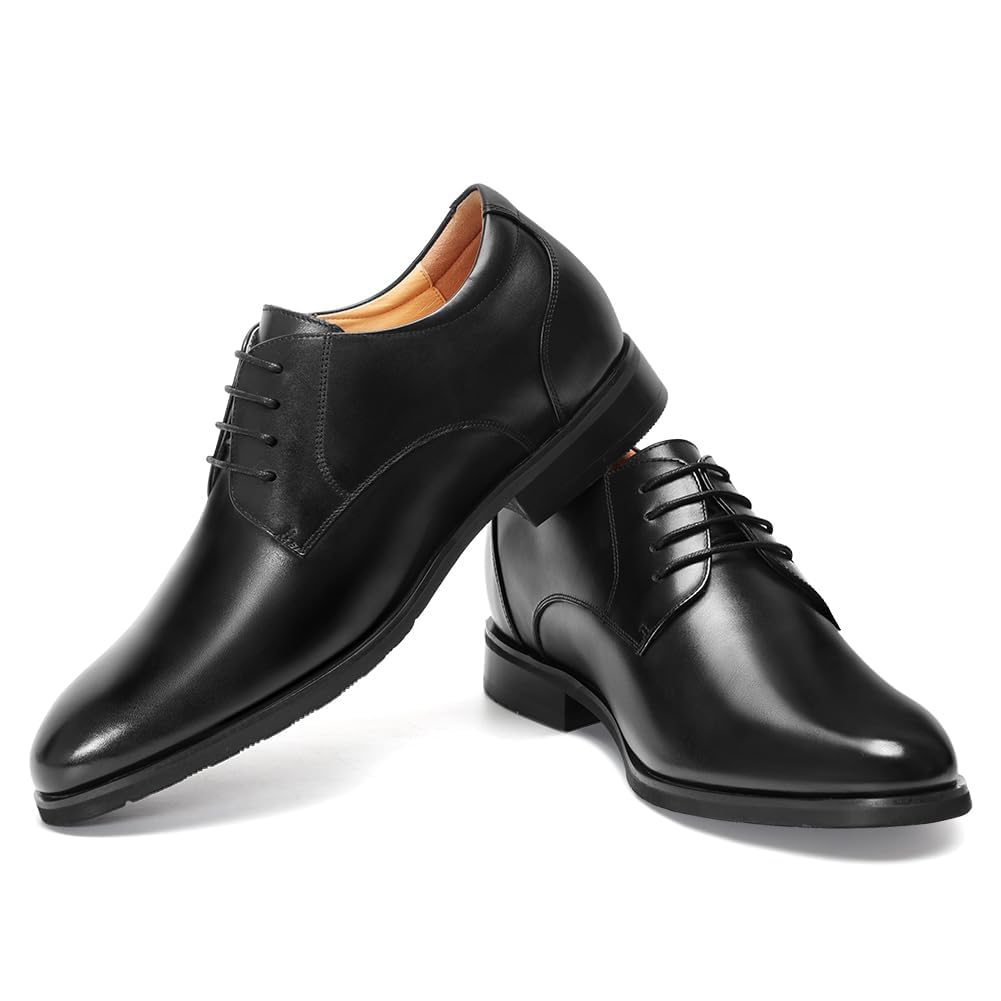 CHAMARIPA Buty windowe Oxford z prawdziwej skóry, czarne, 40 EU