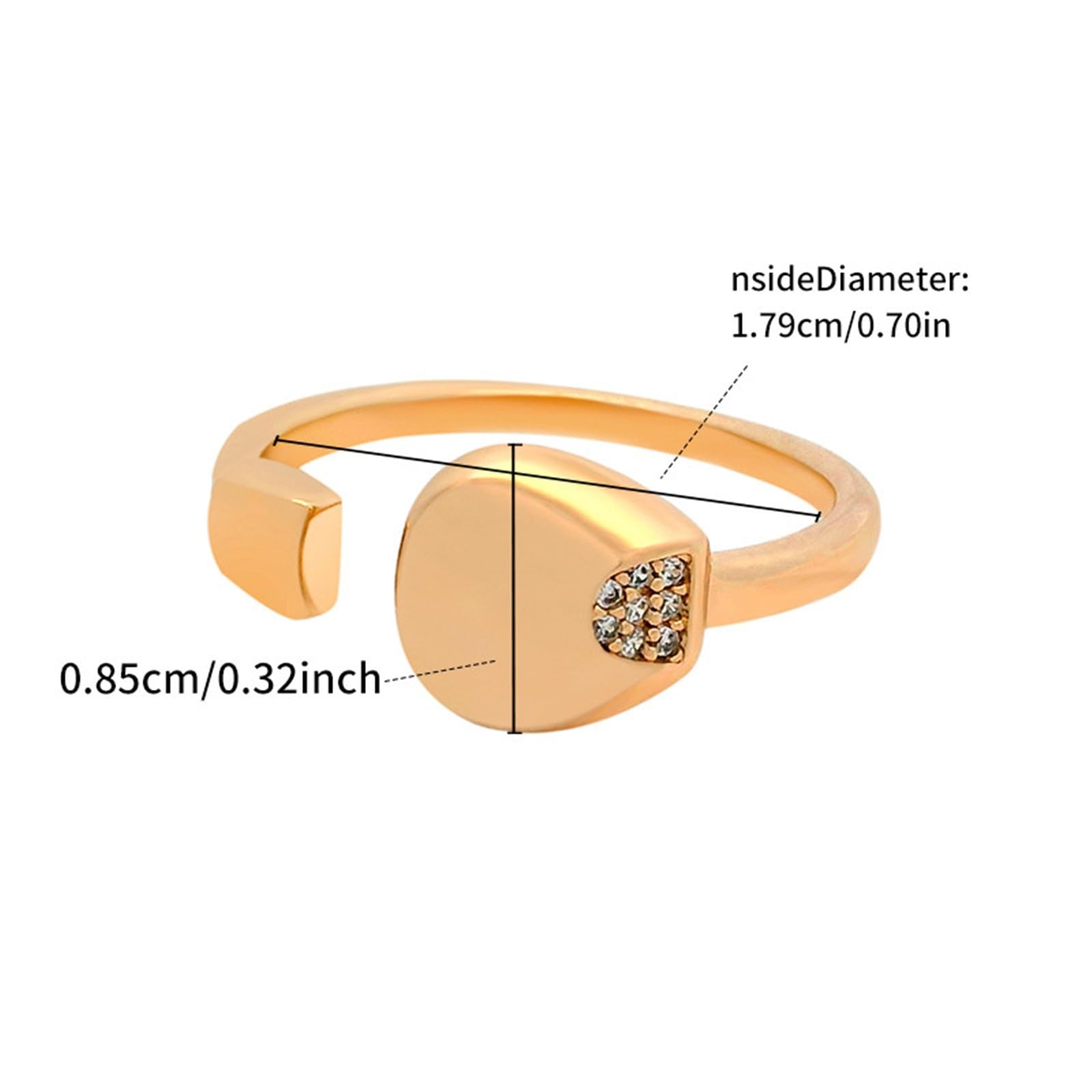 Anillos de compromiso para mujer, oro amarillo, pulido simple y abierto