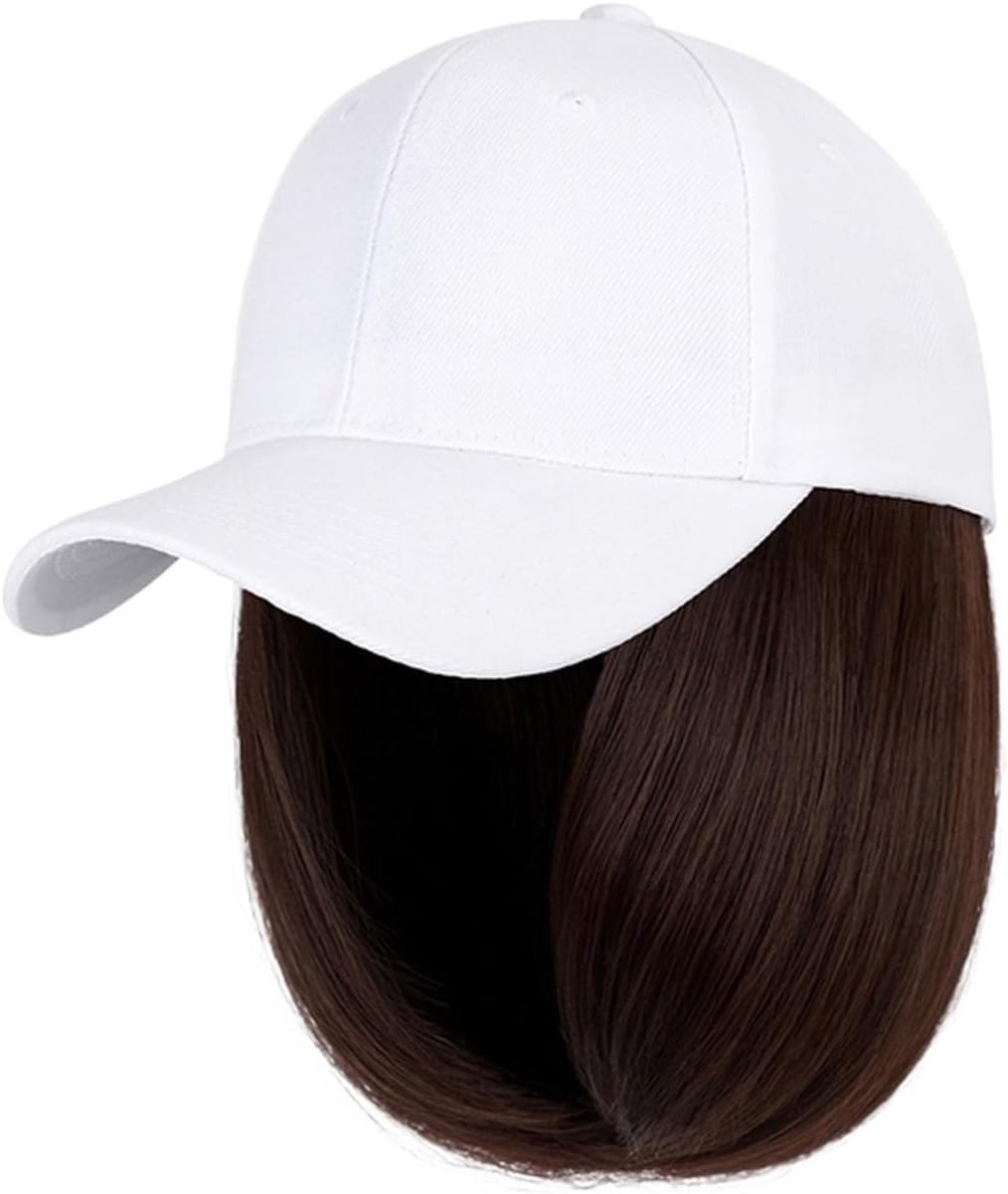 Bald Cap Baseball Cap Wig Long Straight Wig with Hat Synthetic Hair Wigs Connect Adjustable Hat Wigs Hair Cap (Color : 15)