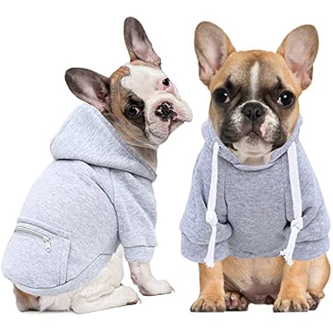 Dog Hoodie Sweatshirts, Pet Clothes Warm Sweater for Doggy, Organic Cotton Coat Suit for Teacup Dogs, Small Puppy, Medium Fido, Large Breed Hounds (Grey, X-Large) Cover