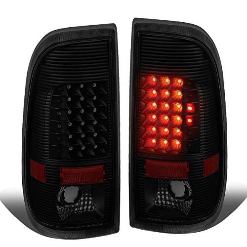 Compatible with Ford F250 F350 F450 F550 Super Duty Pair of LED Tail Brake Lights (Black Housing Smoked Lens)