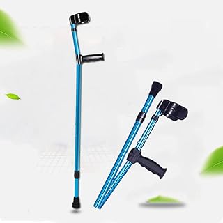 KADEUX Foldable Forearm Crutch Adult Crutches, Adjustable Elbow Crutches, Lightweight Aluminum, Telescopic Walking Cane for Men Women, Blue