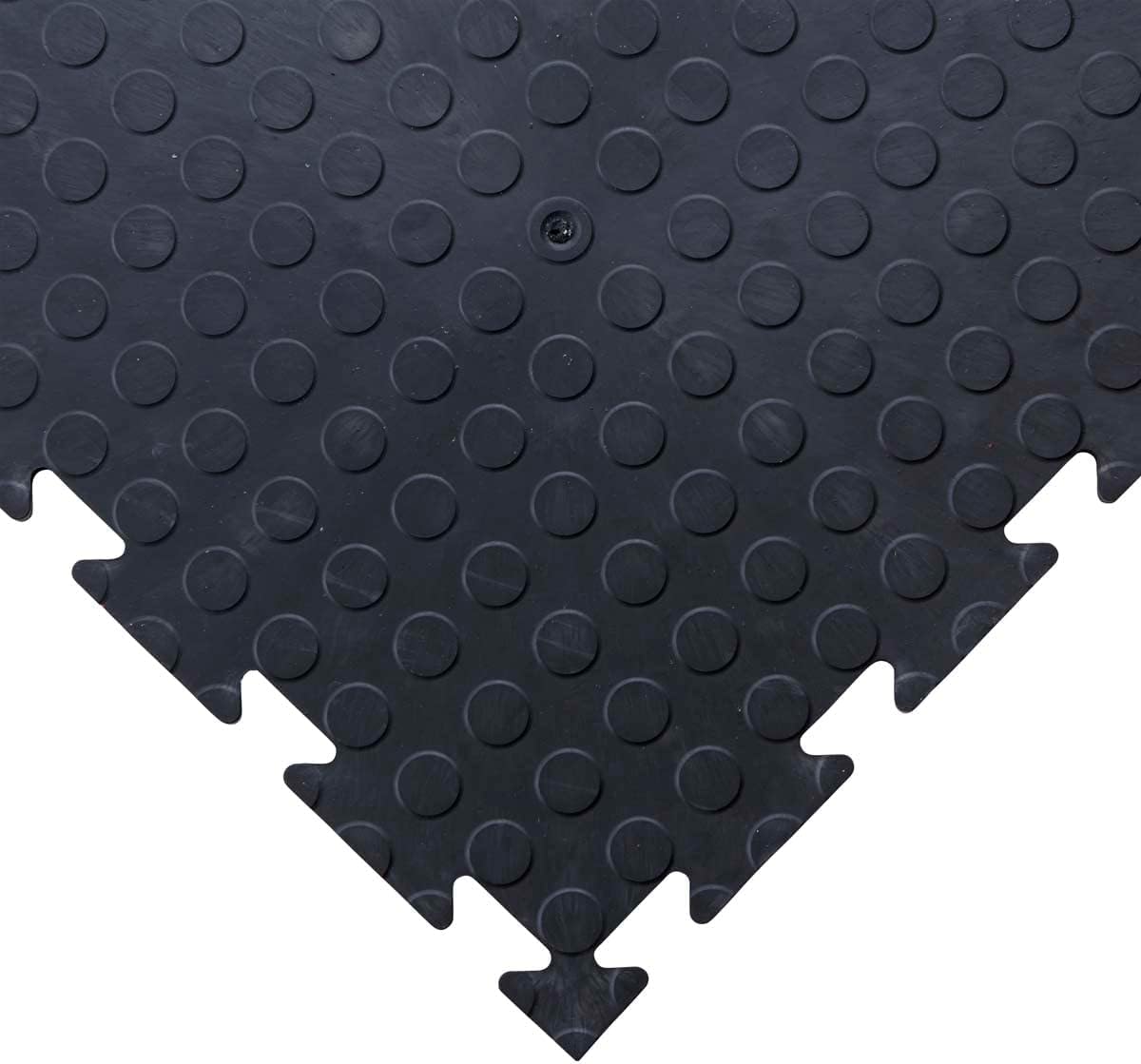– BiGDUG Interlocking Vinyl Garage Floor Tile - Single Garage Flooring Set - 3m x 6m (193 sq ft) - Ramped Edges - Black Studded