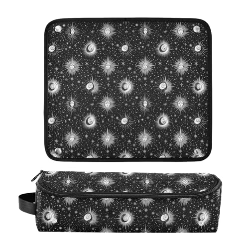 Bolsa de viaje Stars Moon Marble para herramientas de cabello resistente al calor para planchas, rizadores y accesorios de cuidado capilar organizador portátil miniatura 3