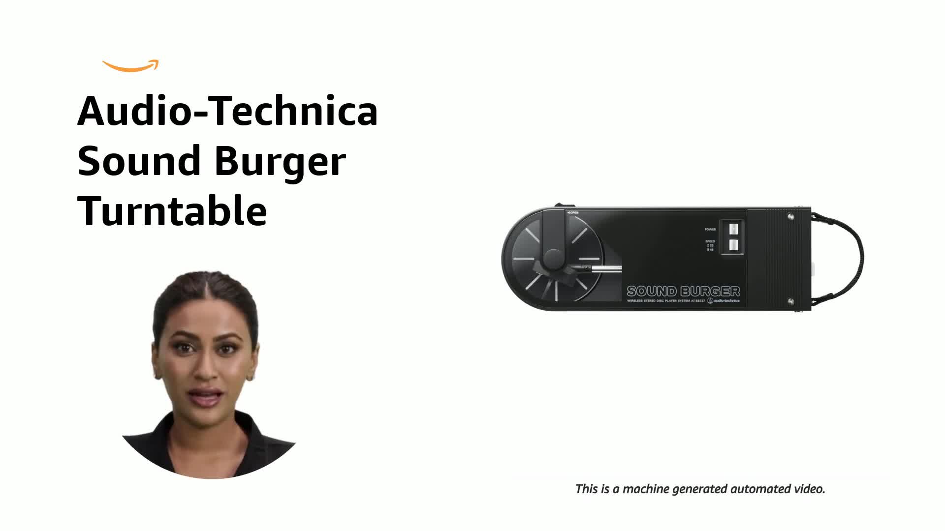 Audio Technica AT-SB727-BK Sound Burger Bluetooth Turntable