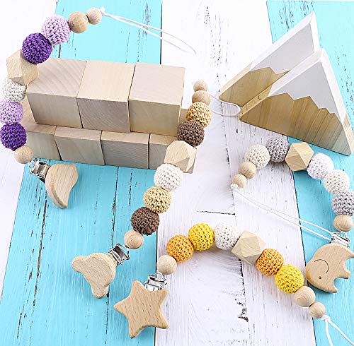 Penta Angel 50Pcs 20Mm//0.79" Unpainted Faceted Geometric Wood Beads Unfinished Natural Color Polygons Shape Diy Wooden Spacer Beads With 4Mm Hole For Handmade Necklace(20Mm) #TOP5
