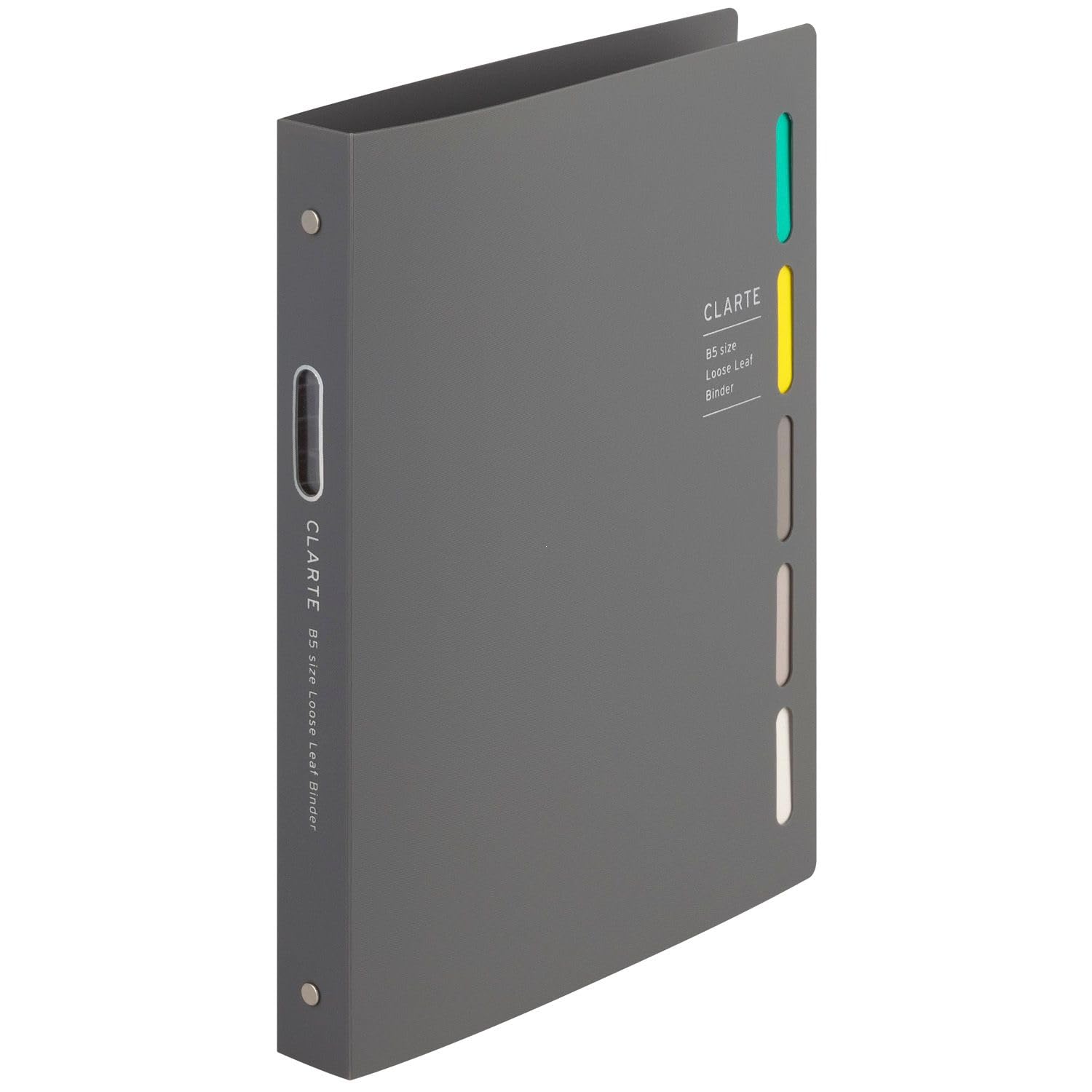 Maruman CLARTE B5 Size 26-Ring Folder, 5 Index Window Cover, with 5-Tab Dividers + 10 Loose Sheets + 1 Clear Cover, Grey, 1 PC (F311-11)